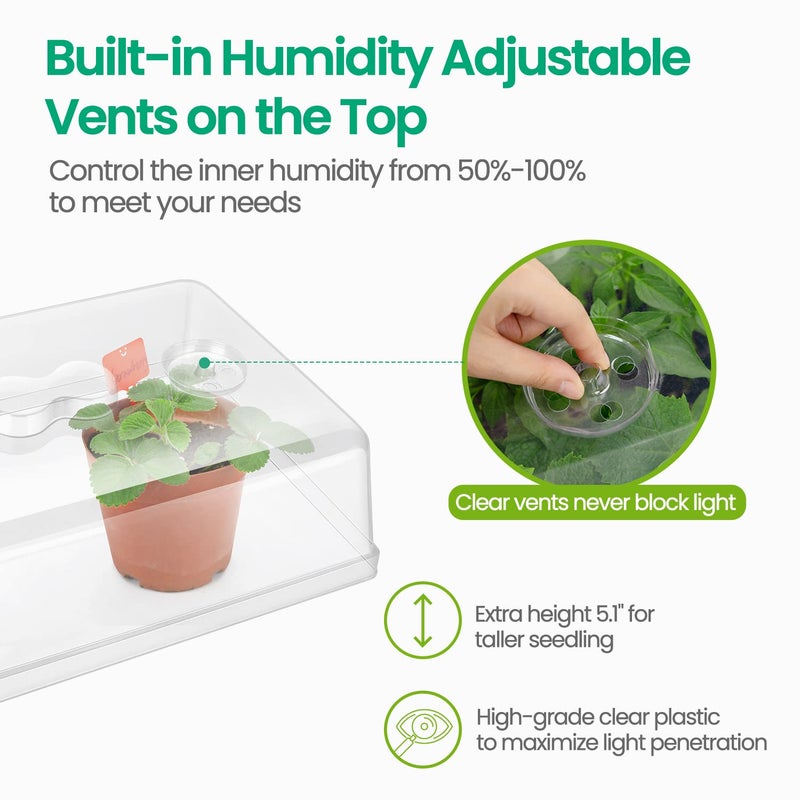 SOLIGT 2 Set 60-Cell Seed Starter Kit - Strong Seed Trays with Humidity Domes, Cell Trays and Seedling Heat Mats - Cloning, Propagation and Germination Station - Image 3